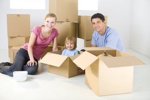 Boxes and furniture loaded for a local move in Lambeth