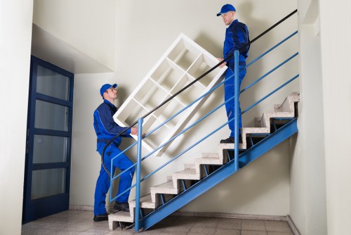 Commercial moving team preparing office relocation in Lambeth