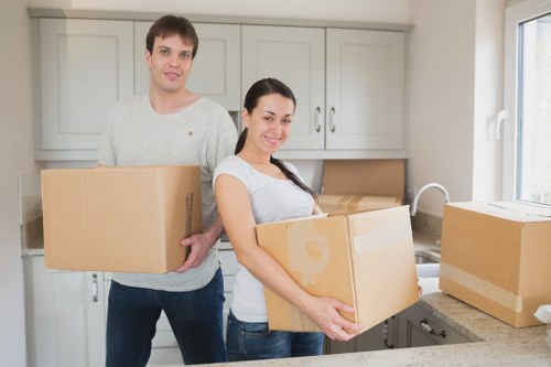 Secured furniture and equipment inside a removals vehicle